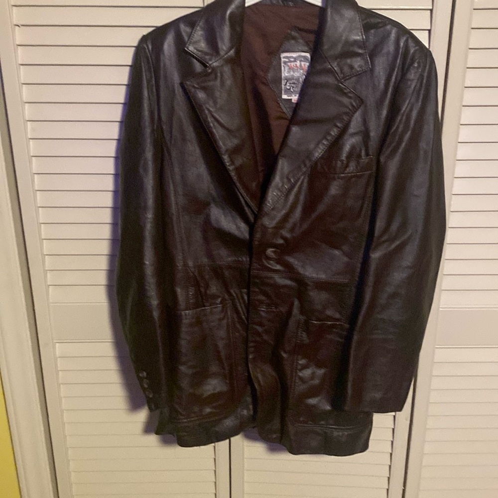Brown leather jacket